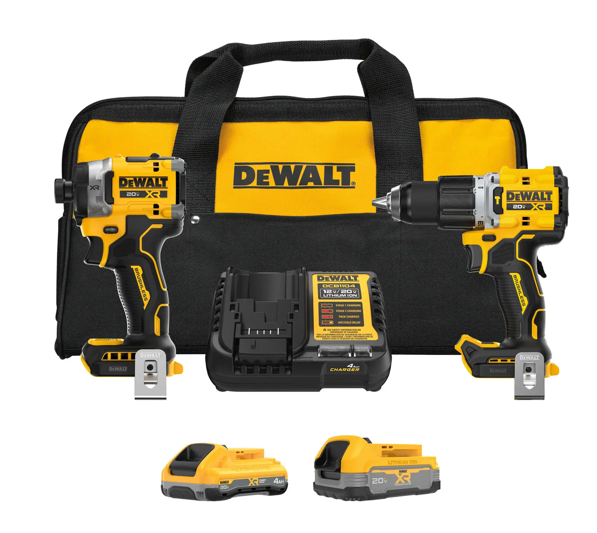DeWalt DCK251E1QQ1 20V XR Lithium-Ion Cordless 2-Tool Combo Kit with 4.0 Ah and 1.7 Ah Batteries and Charger - image 1