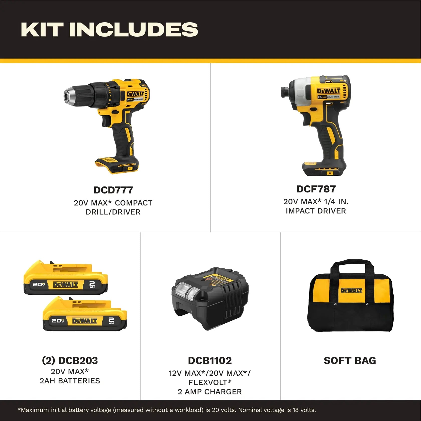 DeWalt DCK277D2 20V MAX Brushless 2-Tool Combo Kit - image 2