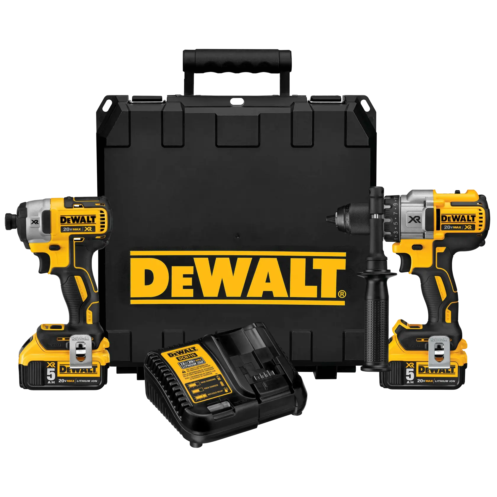 DeWalt DCK299P2 20V MAX XR Brushless Hammer Drill / Impact Driver Combo Kit (5.0Ah) - image 1