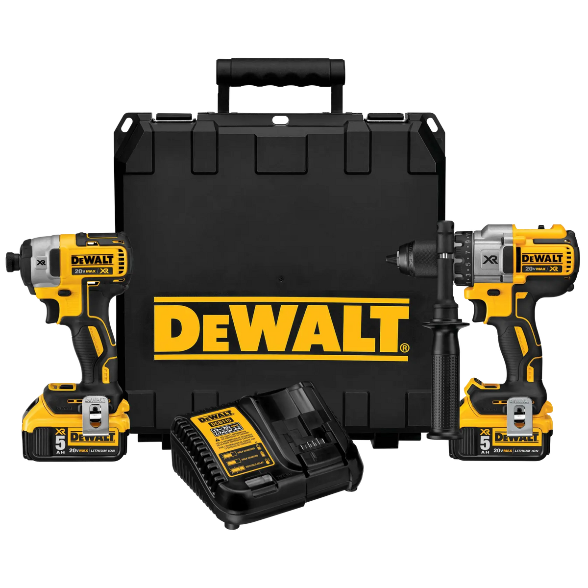 DeWalt DCK299P2 20V MAX XR Brushless Hammer Drill / Impact Driver Combo Kit (5.0Ah) - image 1