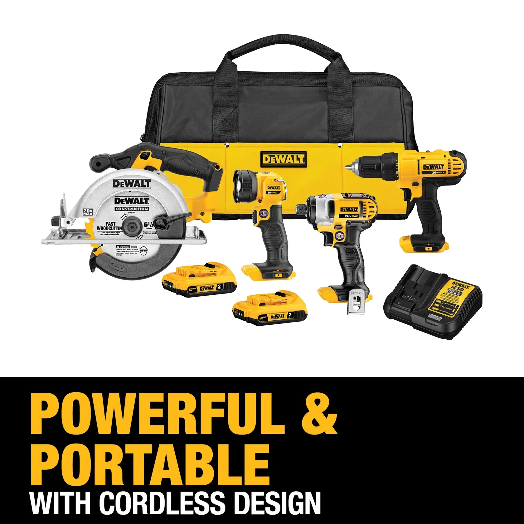DeWalt DCK466D2 20V MAX Cordless 4 Tool Combo Kit with (2) 20V 2.0Ah Batteries and Charger - image 4