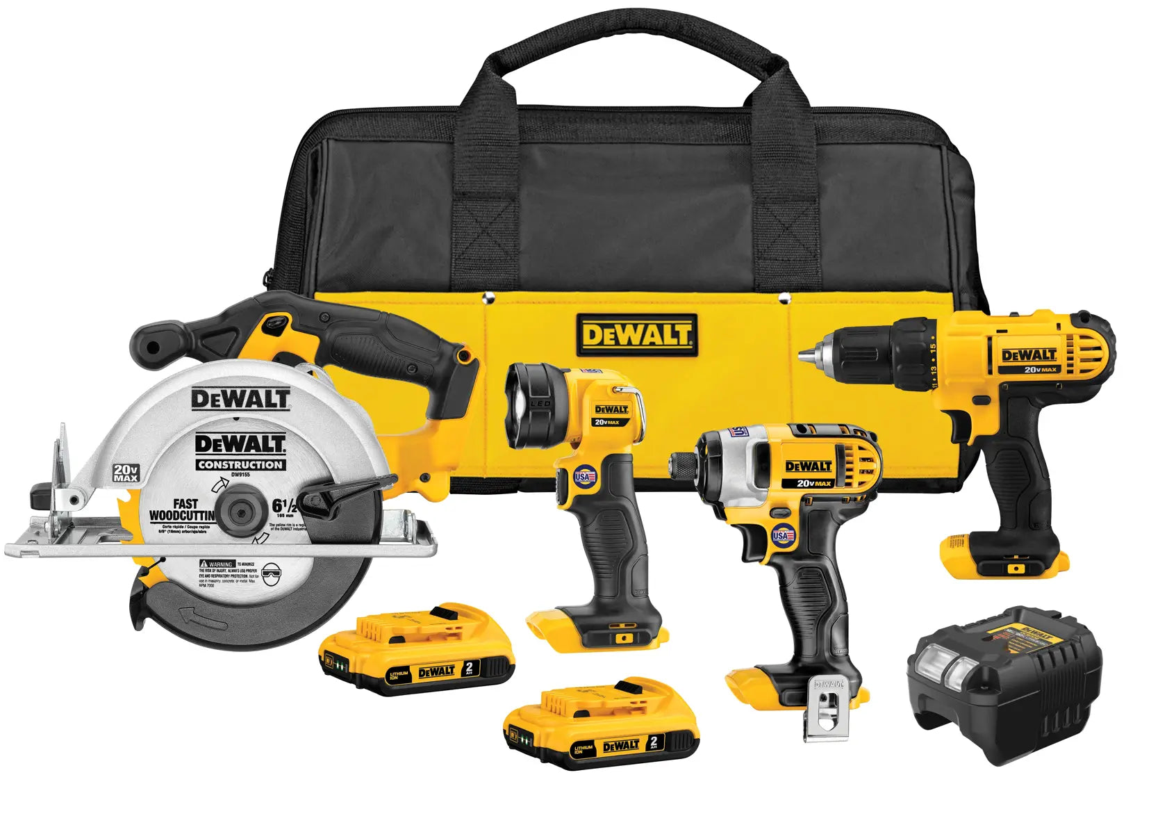 DeWalt DCK466D2 20V MAX Cordless 4 Tool Combo Kit with (2) 20V 2.0Ah Batteries and Charger - image 1