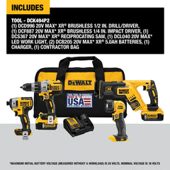 DeWalt DCK494P2 20V MAX XR Brushless Premium 4-Tool Kit (5.0Ah) - image 3