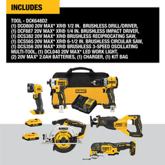 DeWalt DCK648D2 20V MAX XR 6-Tool Brushless Cordless Combo Kit - image 2