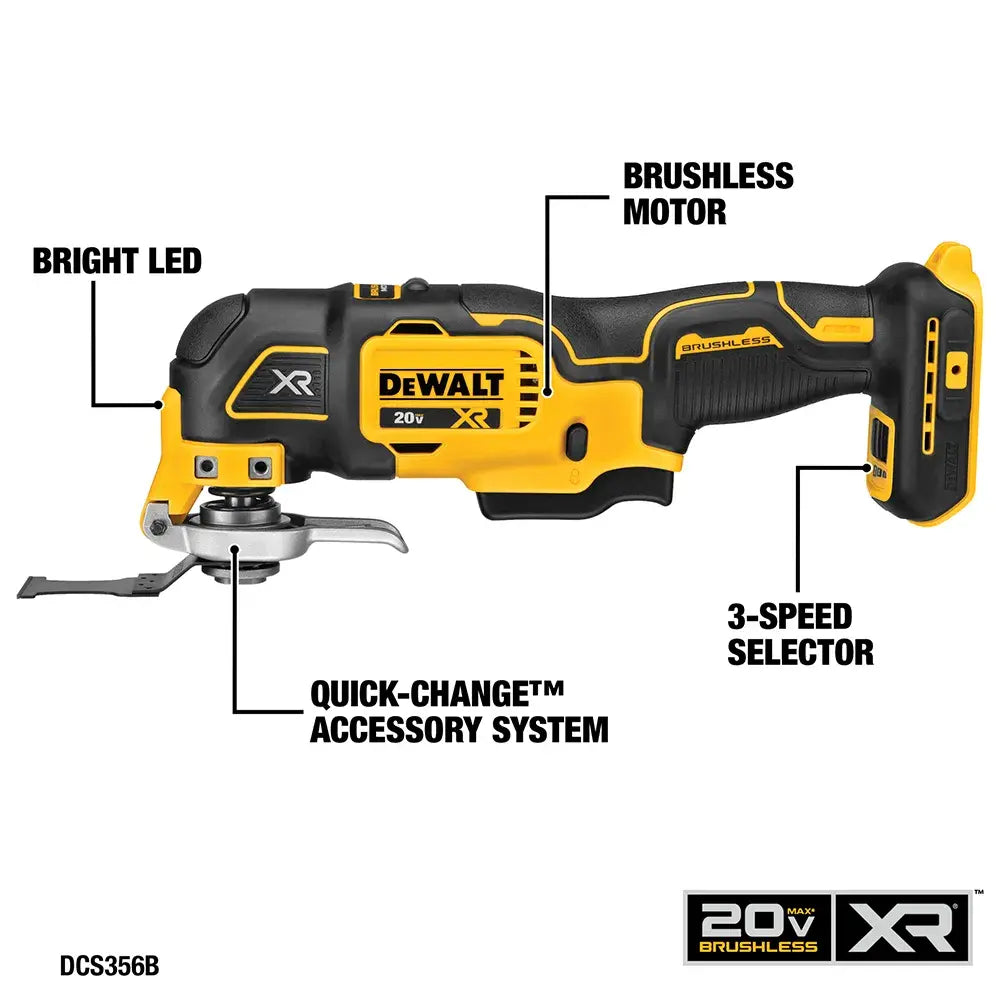 DeWalt DCK661D1M1 20V MAX Cordless 6 Tool Combo Kit with (1) 20V 4.0Ah Battery, (1) 20V 2.0Ah Battery, and Charger - image 7