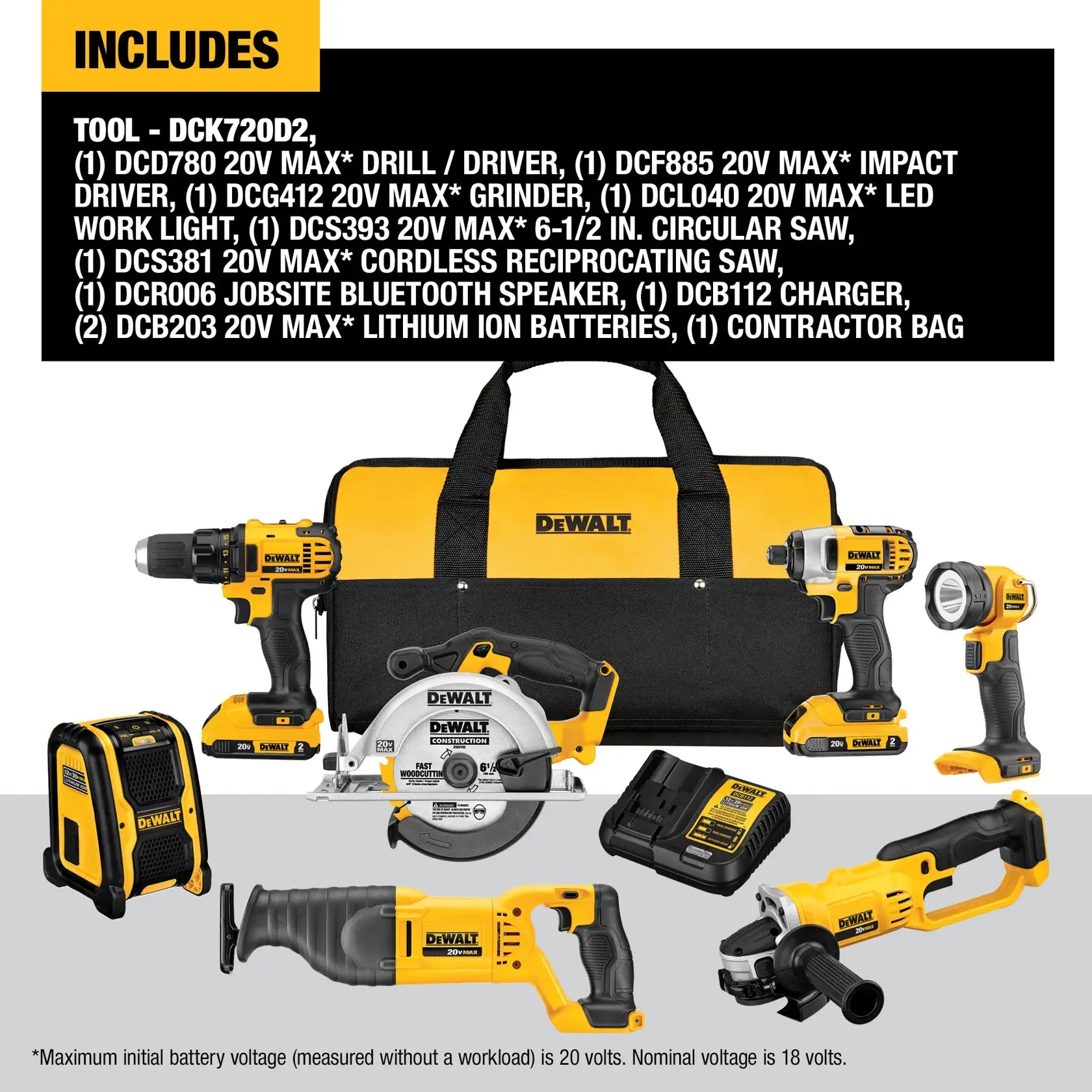 DeWalt DCK720D2 20V MAX 7-Tool Combo Kit - image 2