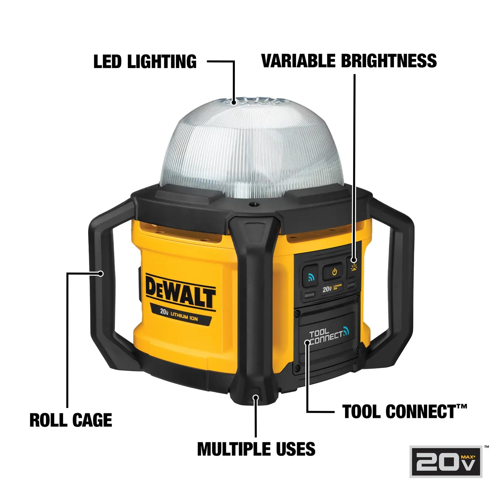 DeWalt DCL074 TOOL CONNECT 20V MAX All-Purpose Cordless Work Light (Tool Only) - image 5