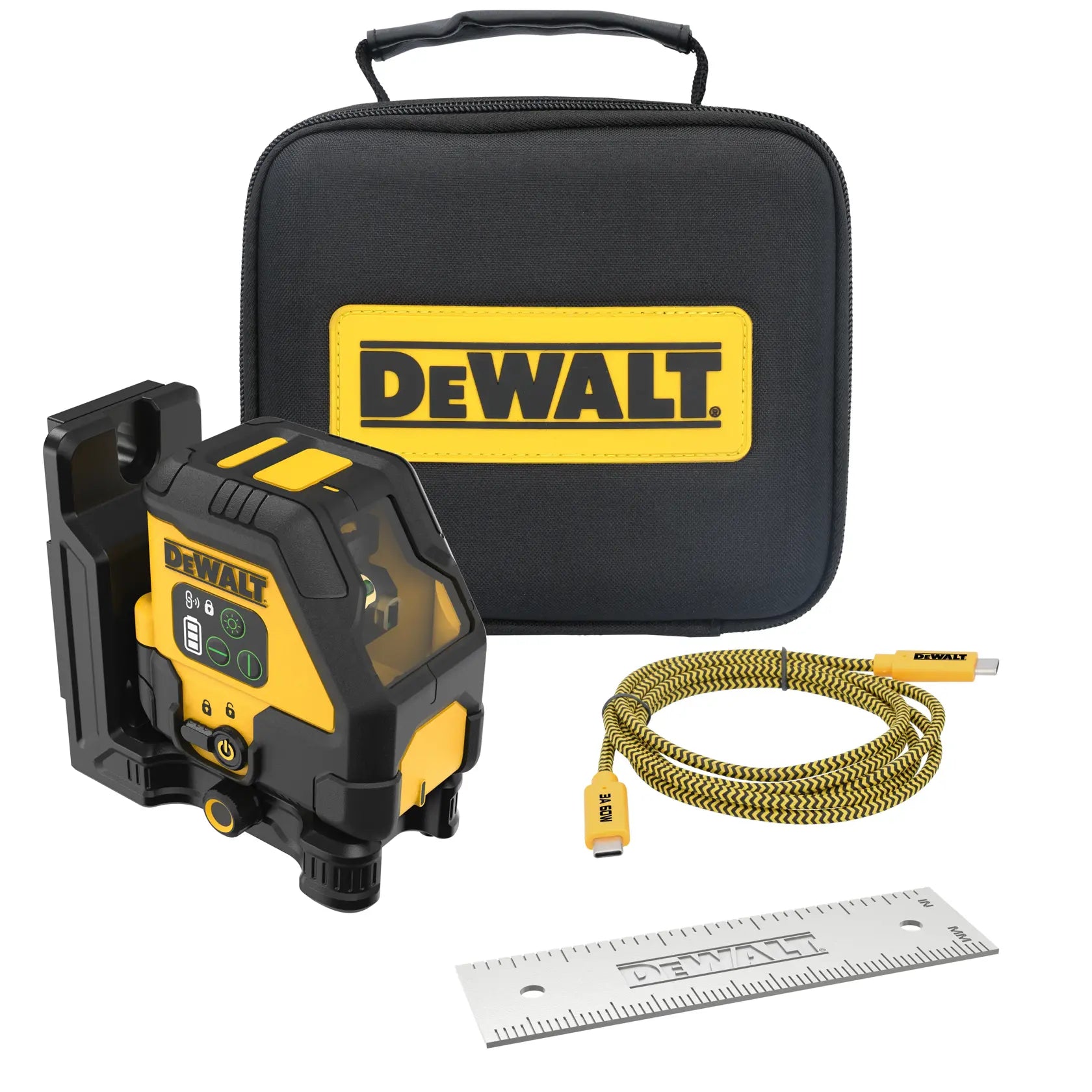 DeWalt DCLE14201GB USB Rechargeable Green Cross Line Laser Base Kit - image 1