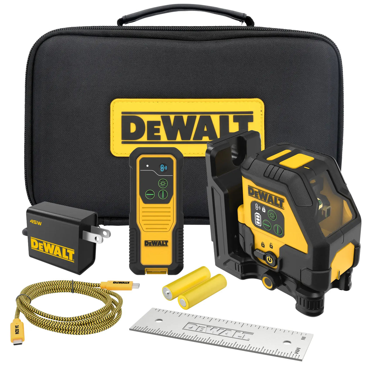 DeWalt DCLE14201G USB Rechargeable Green Cross Line Laser Kit - image 1