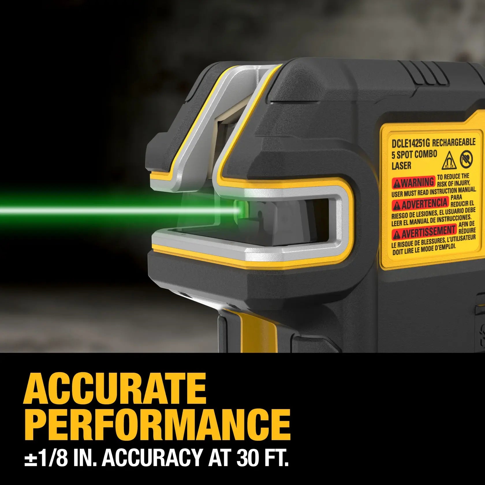 DeWalt DCLE14251GB USB Green 5-Spot & Crossline Laser Base Kit - image 3