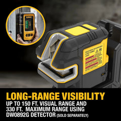 DeWalt DCLE14251GB USB Green 5-Spot & Crossline Laser Base Kit - image 4