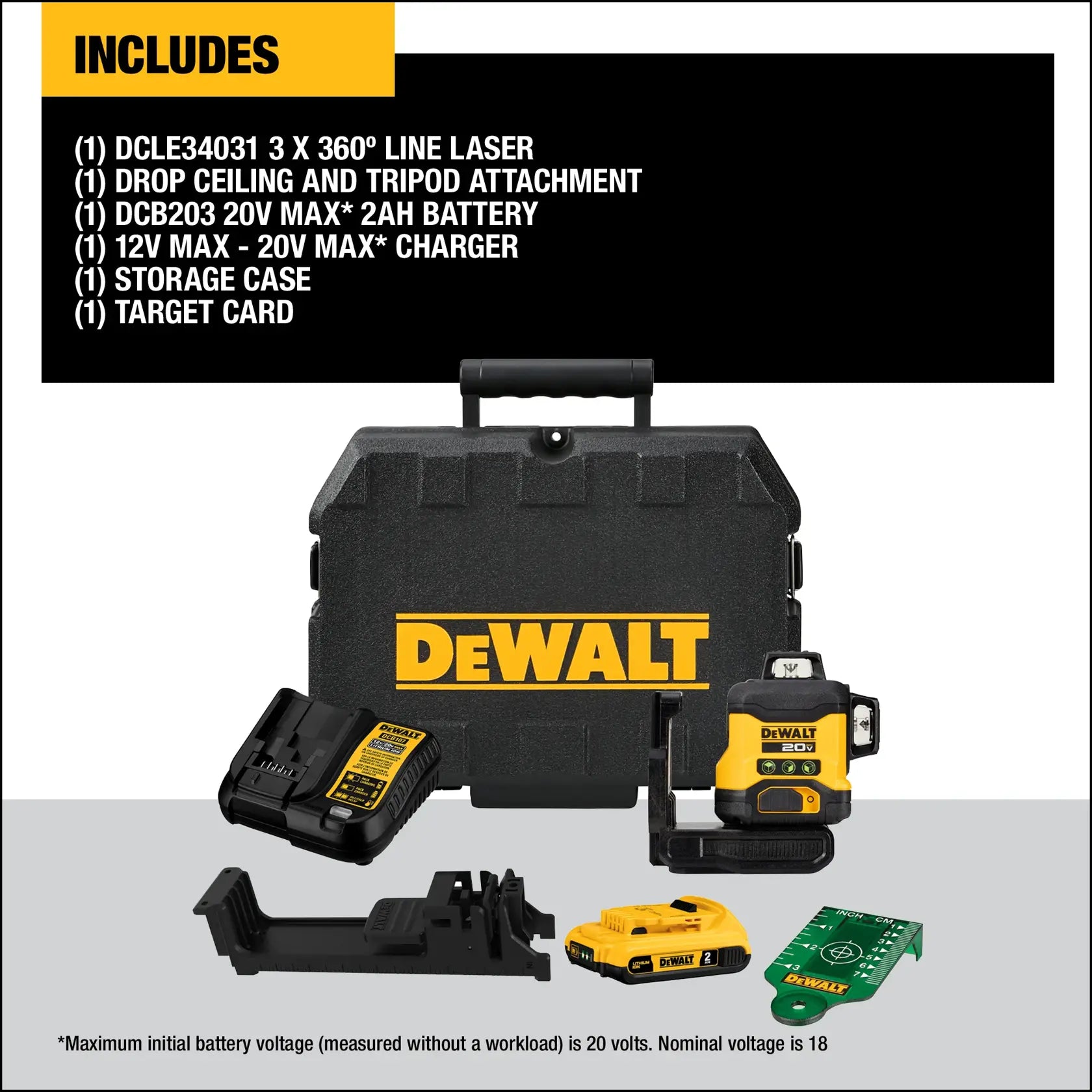 DeWalt DCLE34031D1 20V 3 x 360 Line Laser - image 2