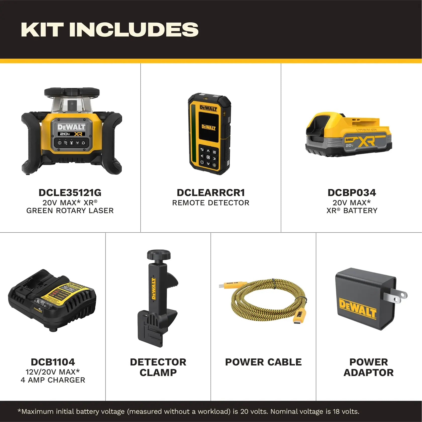 DeWalt DCLE35121GE1 20V MAX XR Green Rotary Laser Base Kit - image 4