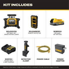 DeWalt DCLE35121GE1 20V MAX XR Green Rotary Laser Base Kit - image 4