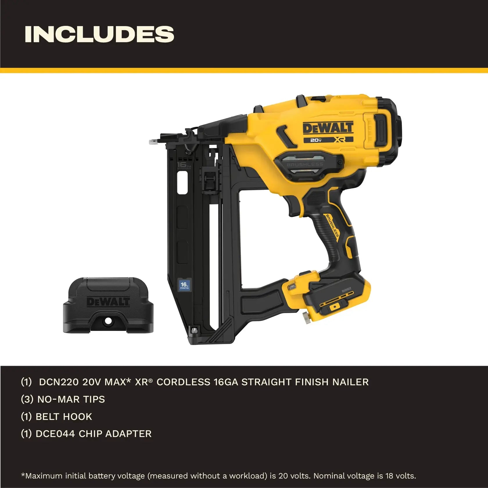 DeWalt DCN220B 20V MAX XR Cordless 16GA Straight Finish Nailer (Tool Only) - image 4