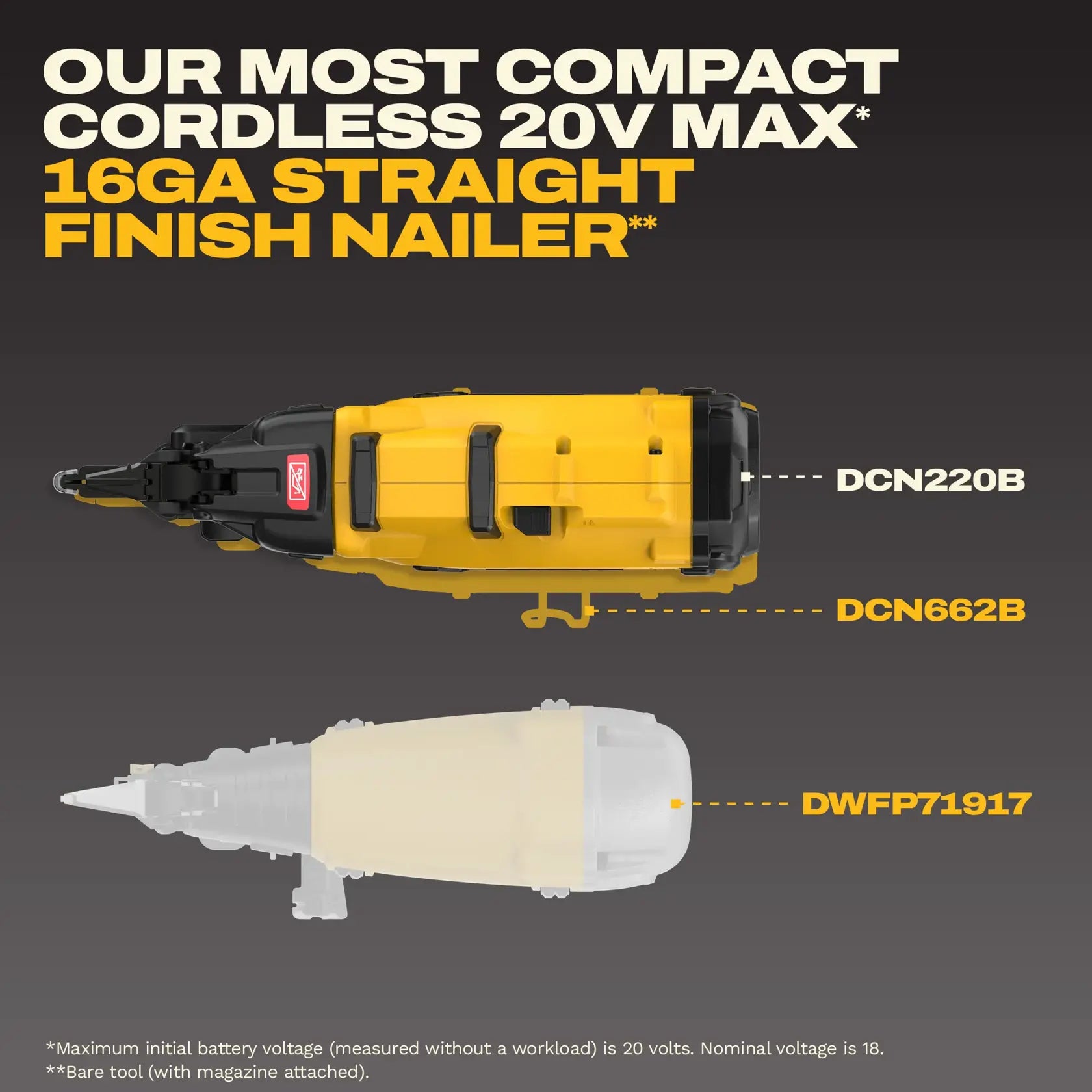 DeWalt DCN220B 20V MAX XR Cordless 16GA Straight Finish Nailer (Tool Only) - image 7