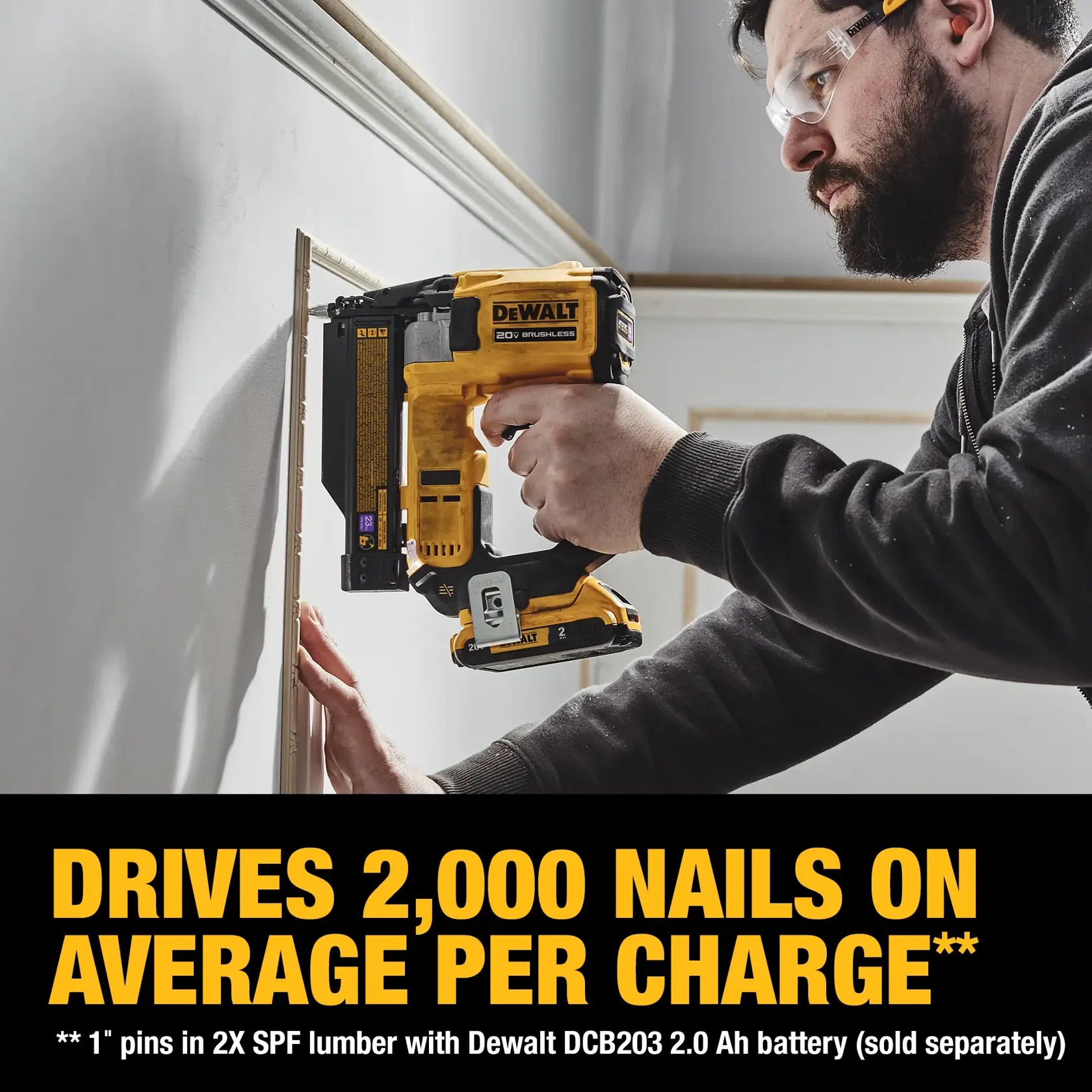 DeWalt DCN623D1 ATOMIC COMPACT SERIES 20V MAX Brushless Cordless 23ga Pin Nailer Kit - image 5