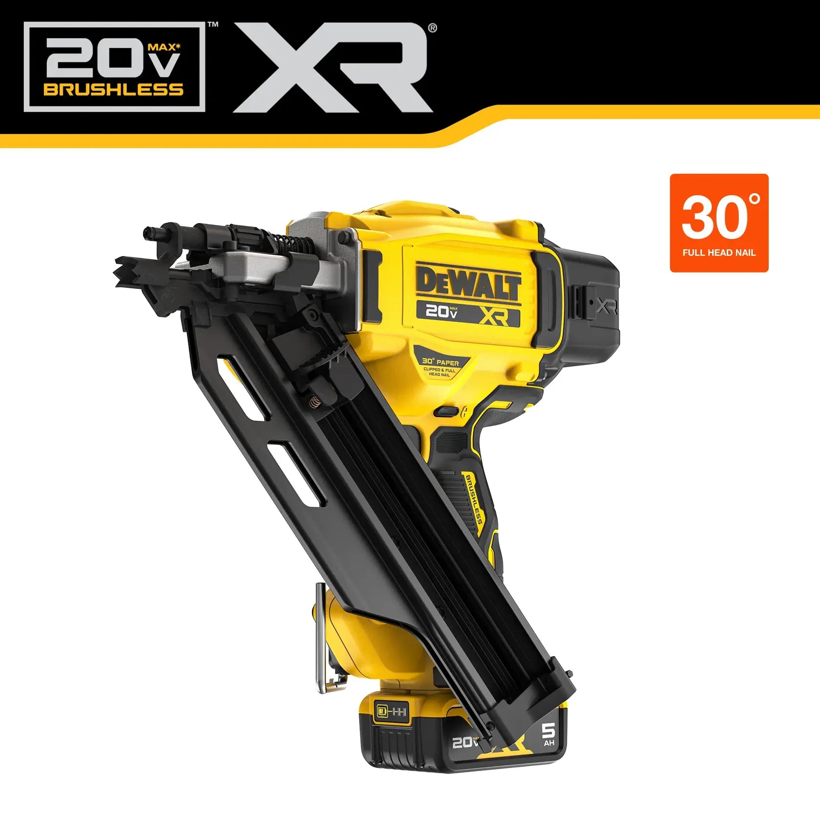 DeWalt DCN930P1 20V MAX Brushless Cordless 30° Paper Tape Framing Nailer Kit - image 4