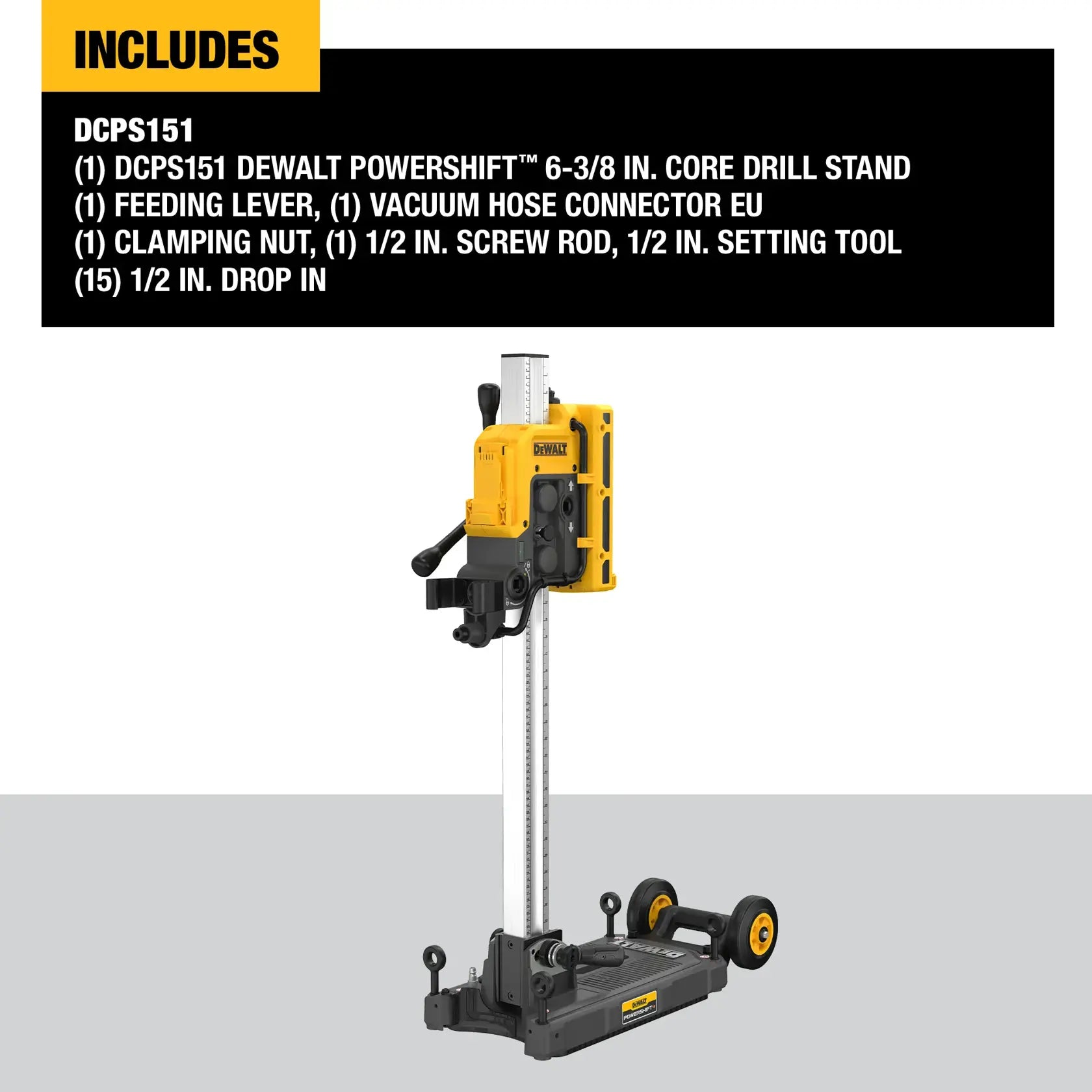 DeWalt DCPS151 POWERSHIFT 6-3/8-in. Core Drill Stand - image 4