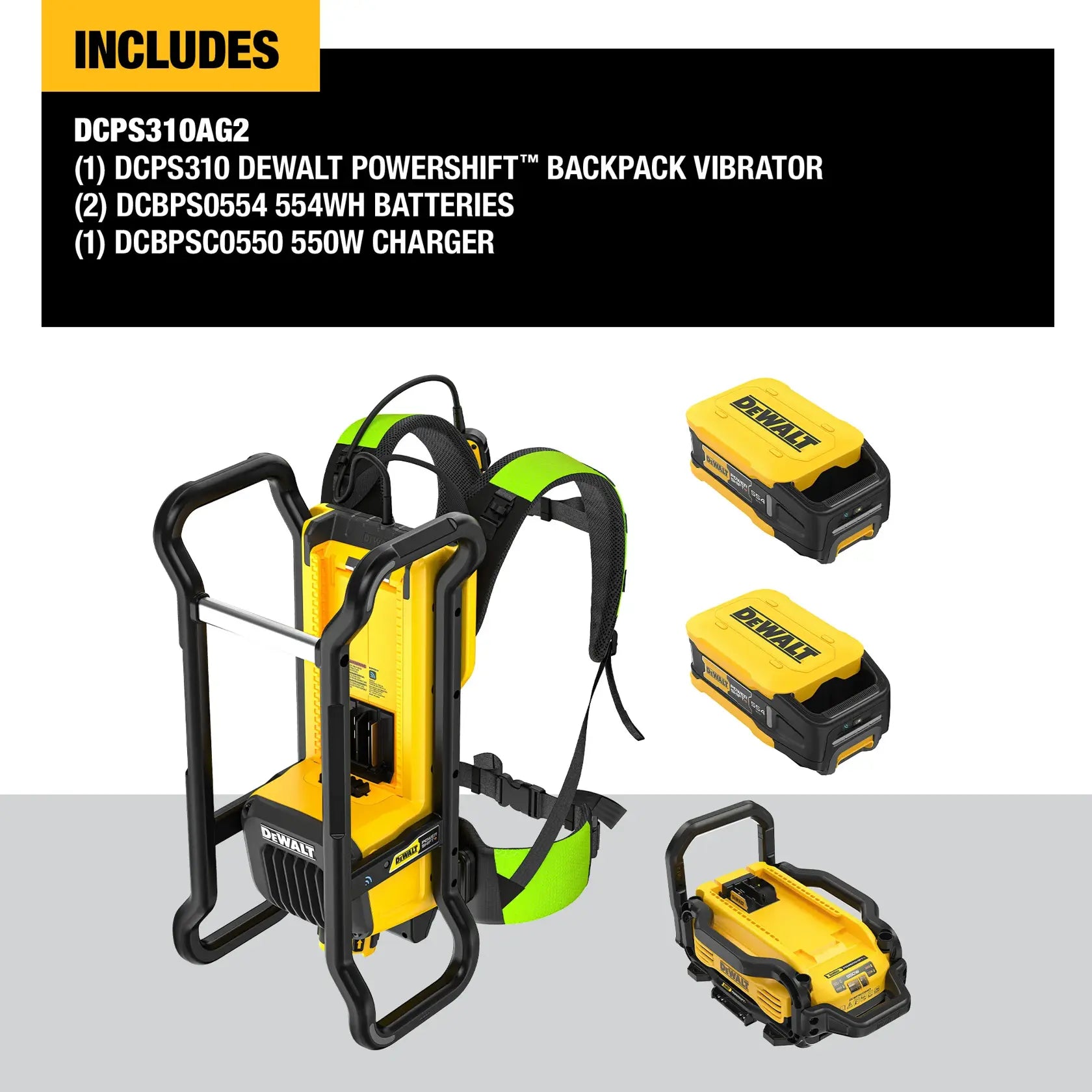 DeWalt DCPS310AG2 Backpack Vibrator Kit - image 4