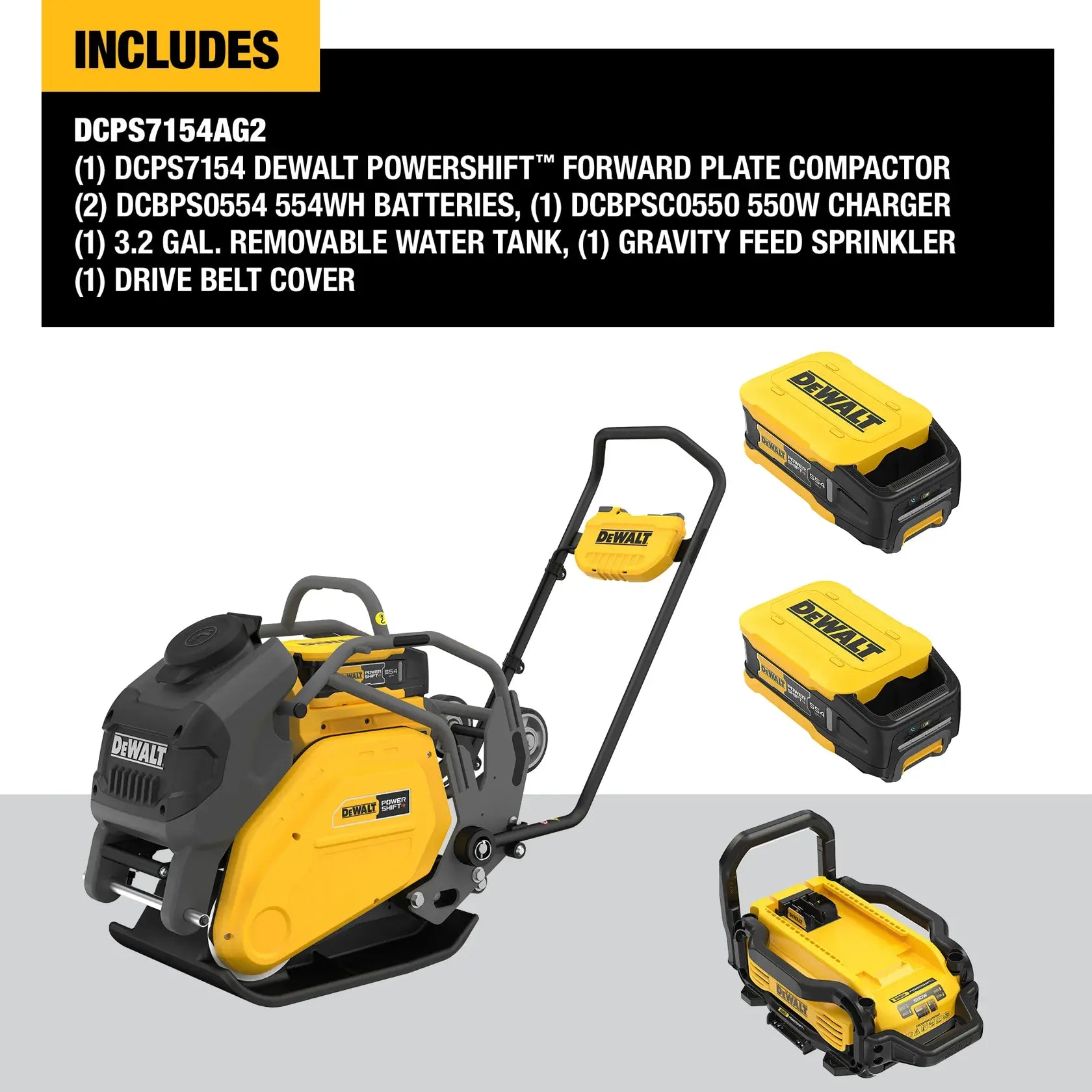 DeWalt DCPS7154AG2 Forward Plate Compactor Kit - image 4