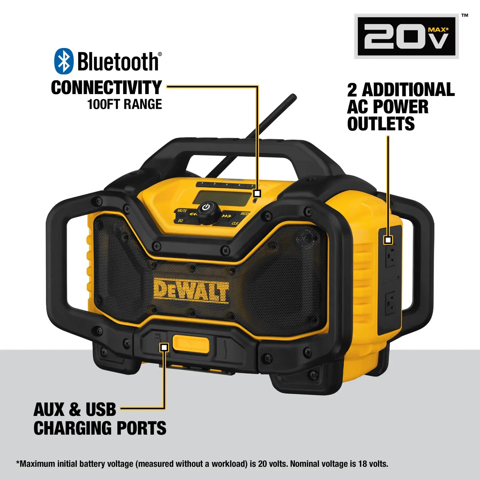 DeWalt DCR025 Jobsite Radio Charger With BLUETOOTH - image 3