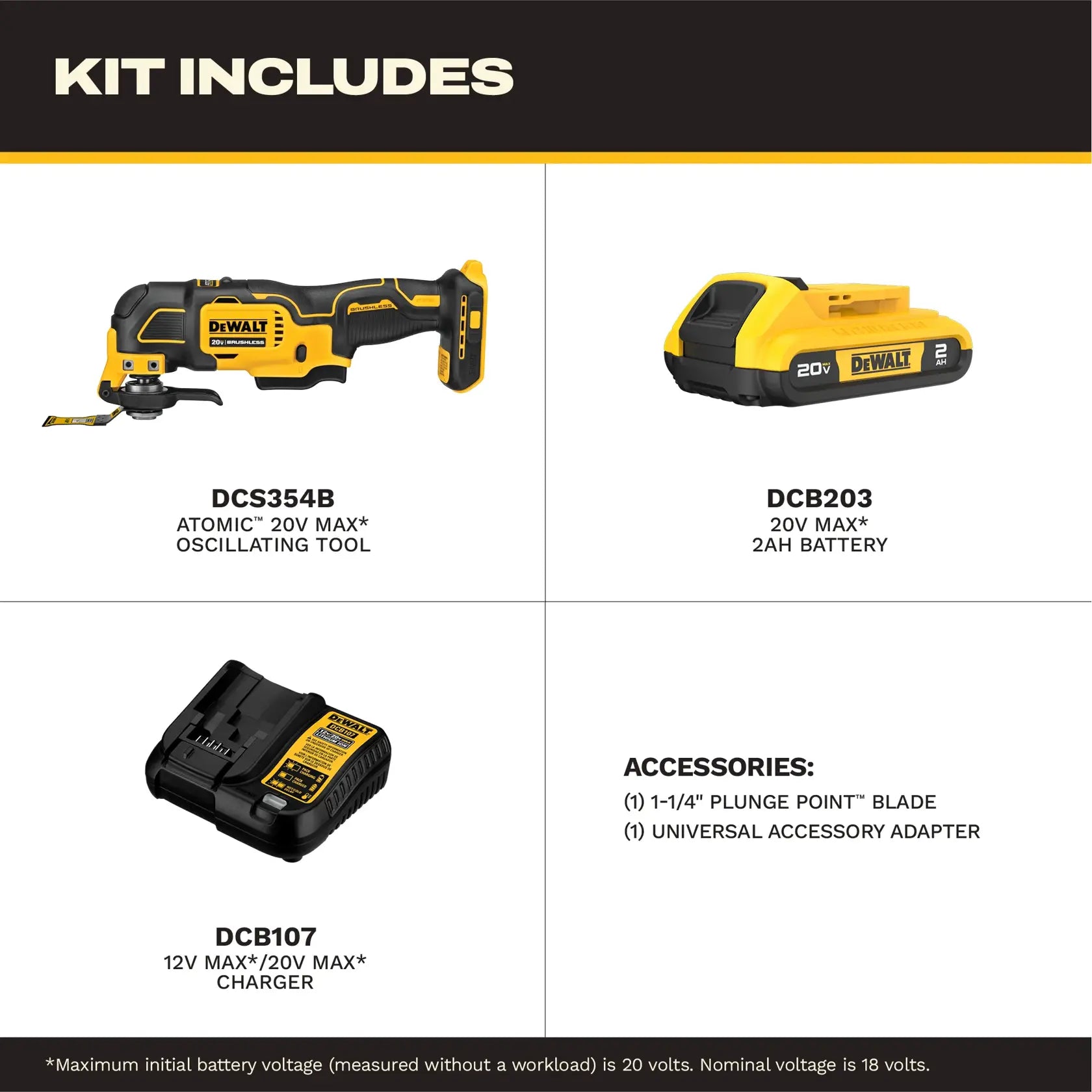 DeWalt DCS354D1 ATOMIC 20V MAX Brushless Cordless Oscillating Multi-Tool Kit - image 3