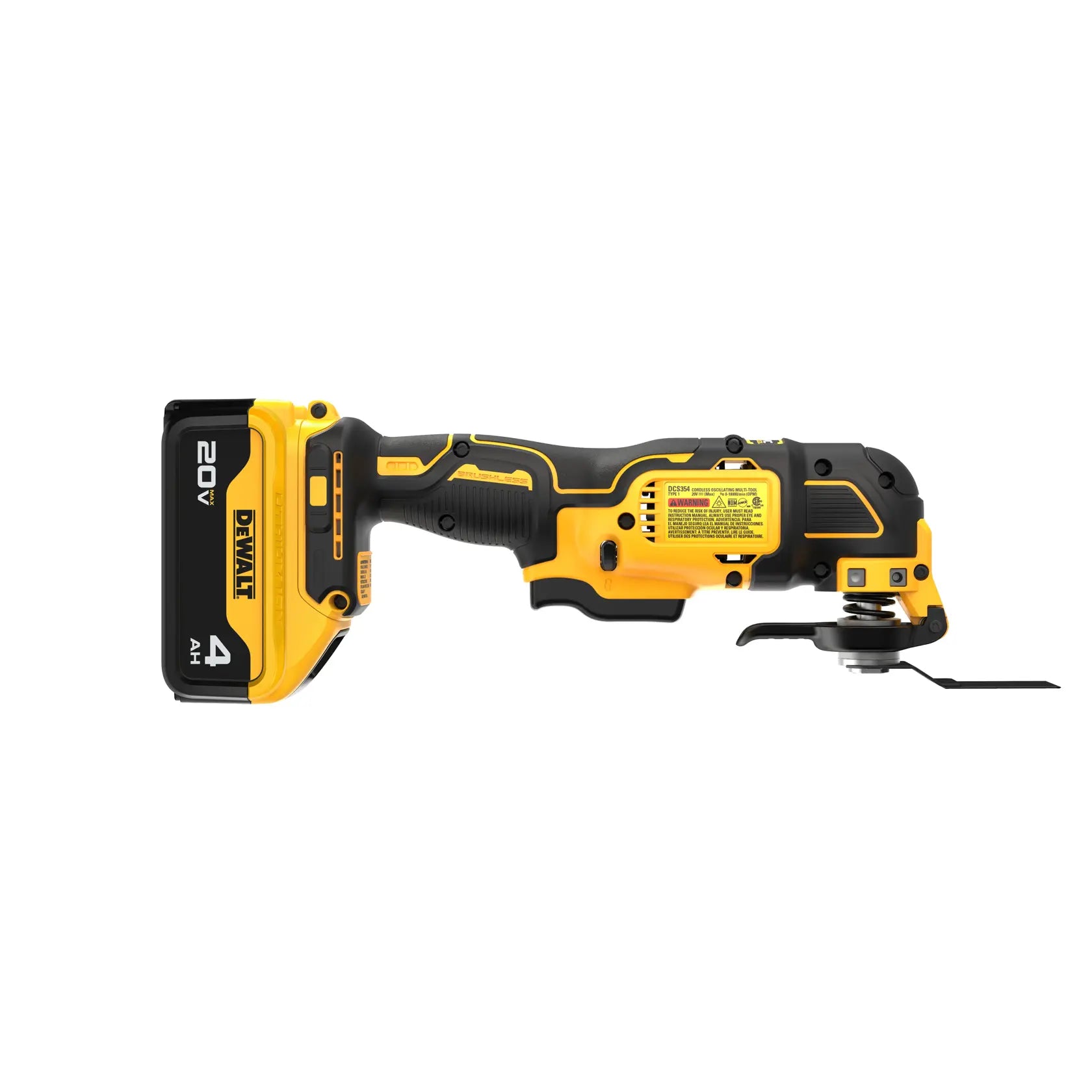 DeWalt DCS354PK ATOMIC 20V MAX Lithium-Ion Cordless Brushless Oscillating Tool Kit with 4.0 Ah Battery and (2) Blades - image 4
