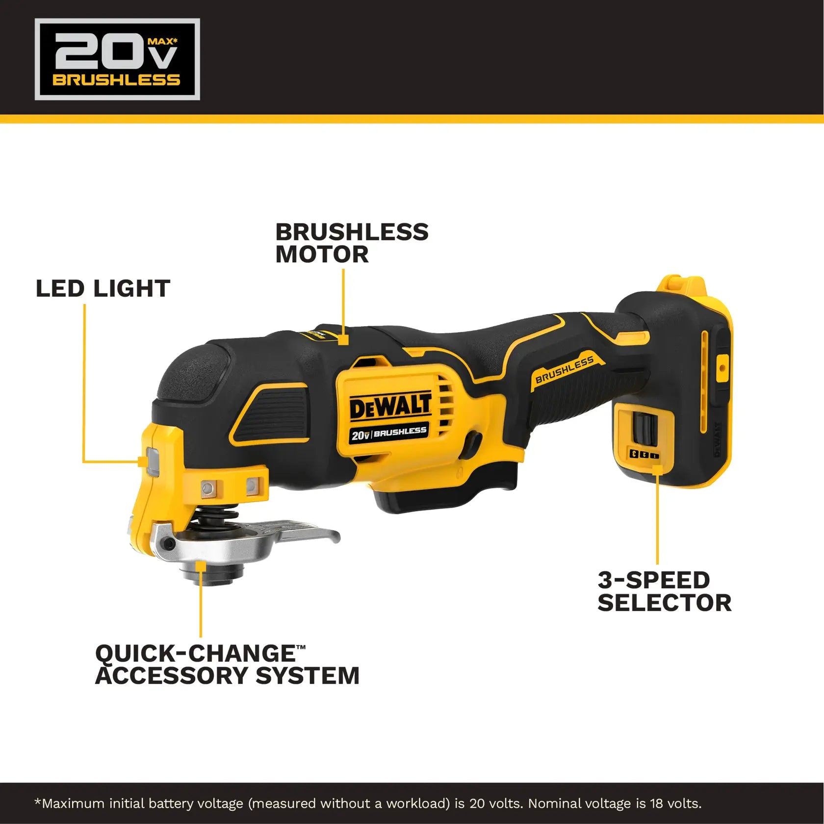 DeWalt DCS356C1 20V MAX XR 3-Speed Cordless Oscillating Multi-Tool Kit - image 5
