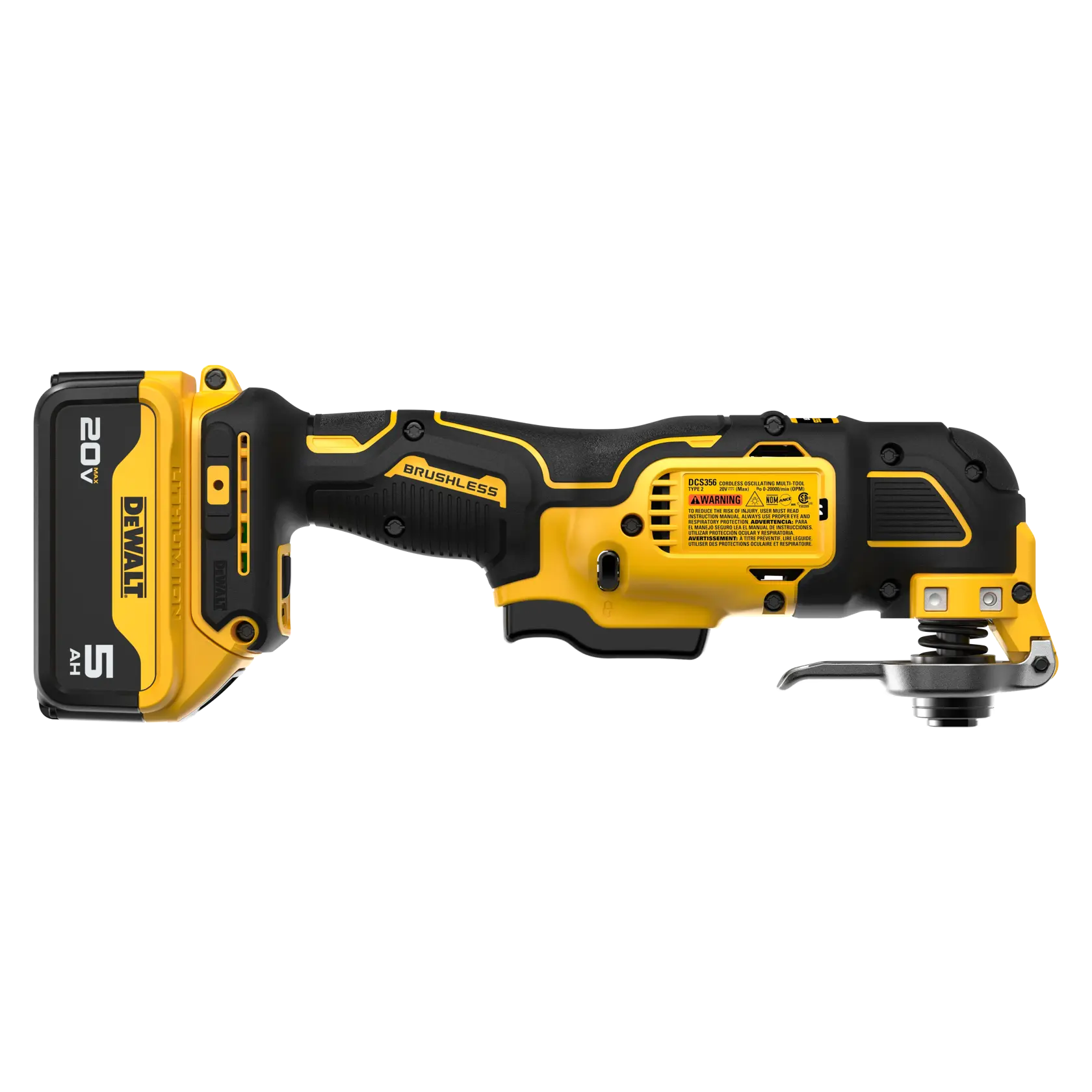 DeWalt DCS356P1 20V MAX Brushless Oscillating Multi-Tool Kit with 5Ah Battery - image 4