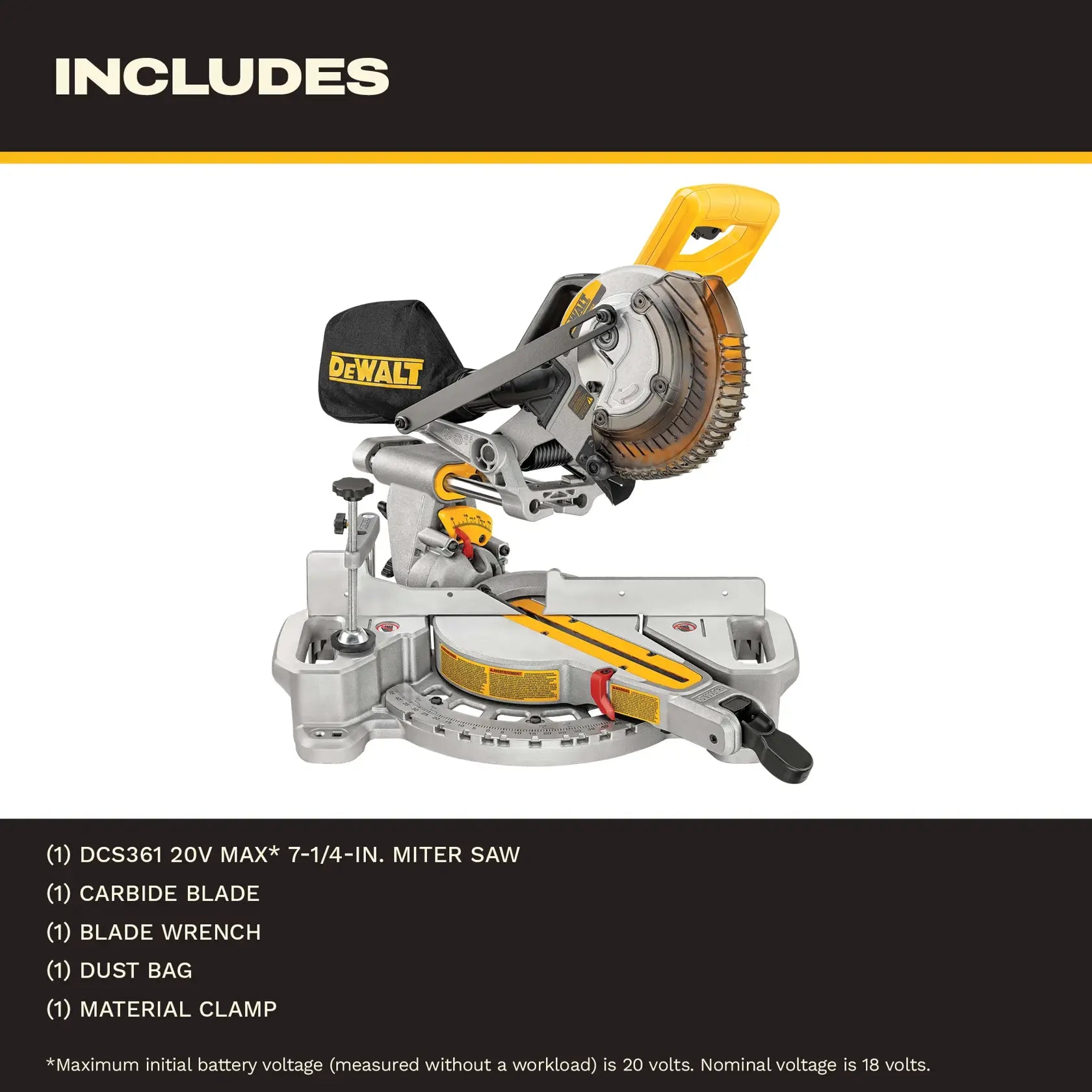DeWalt DCS361B 20V MAX 7-1/4-in Sliding Miter Saw (Tool Only) - image 3