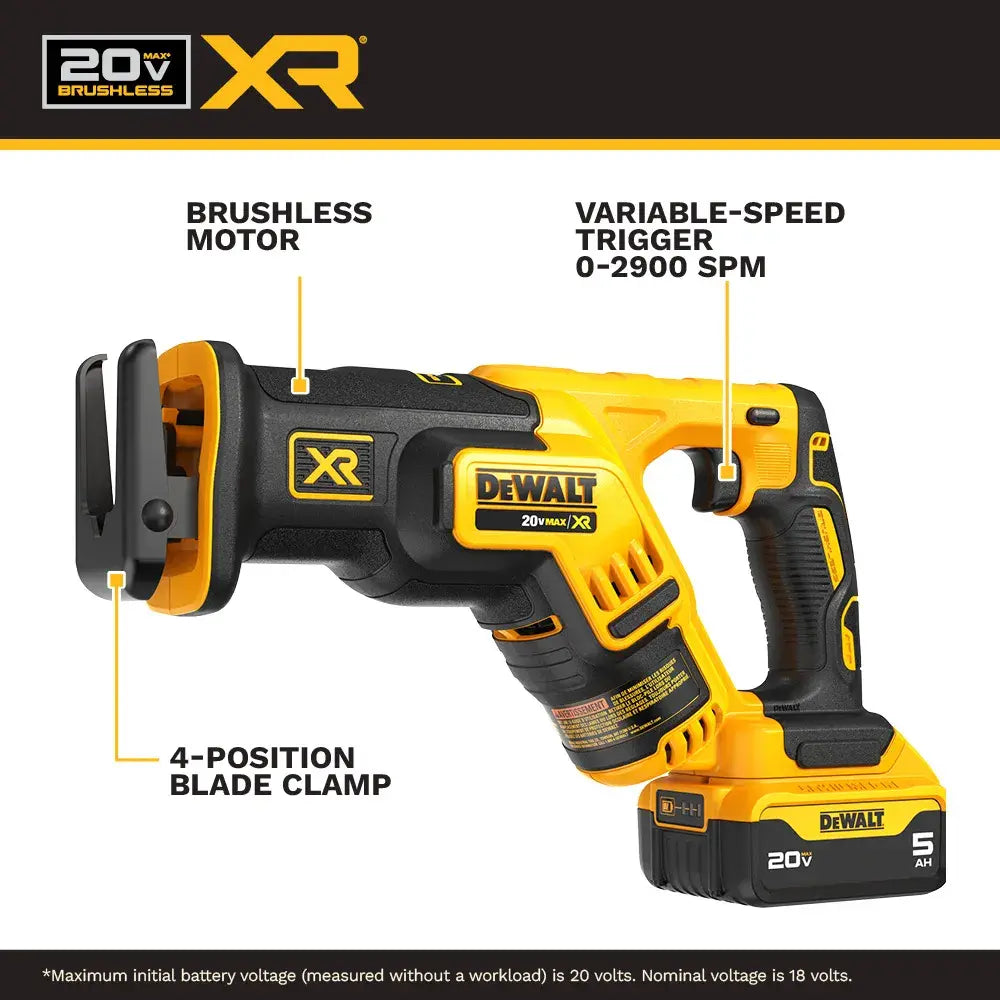 DeWalt DCS367P1 20V MAX XR Brushless Compact Reciprocating Saw Kit - image 5