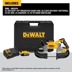DeWalt DCS374P2 20V MAX XR Brushless Deep Cut Band Saw Kit - image 4