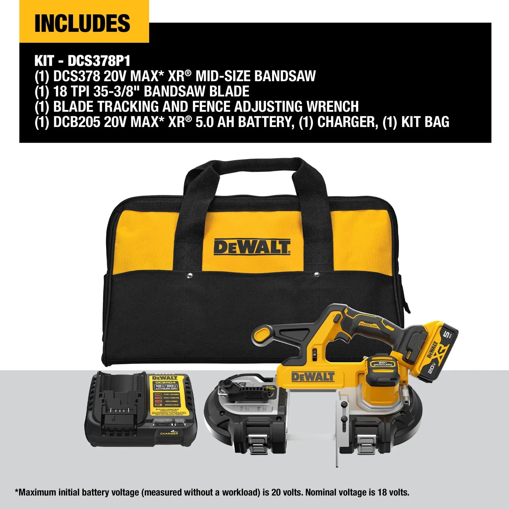 DeWalt DCS378P1 20V MAX XR Mid-Size Bandsaw (5.0Ah Battery Kit) - image 4