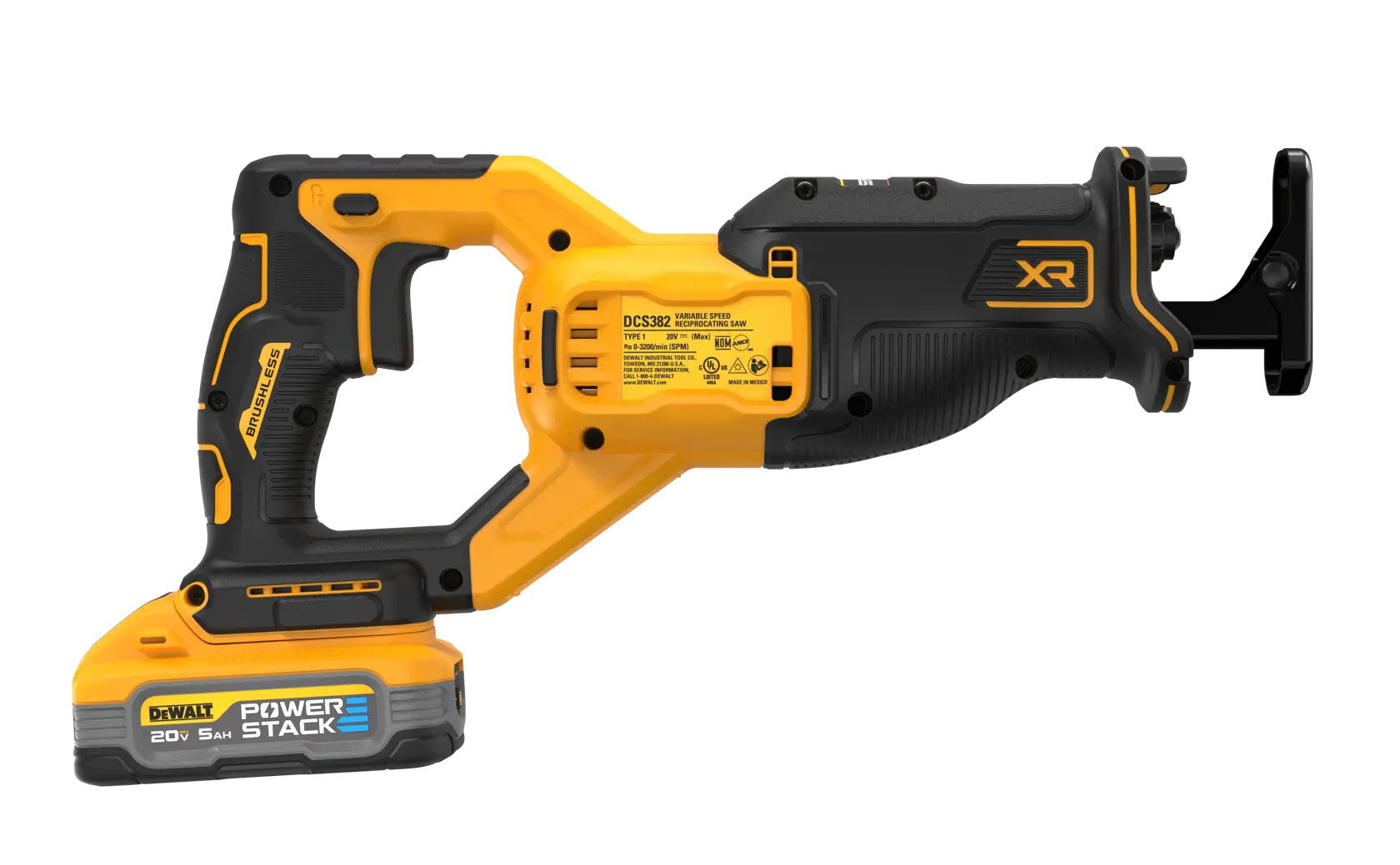 DeWalt DCS382H1 20V MAX XR Brushless Cordless Reciprocating Saw Kit with DEWALT POWERSTACK 5Ah Battery - image 2