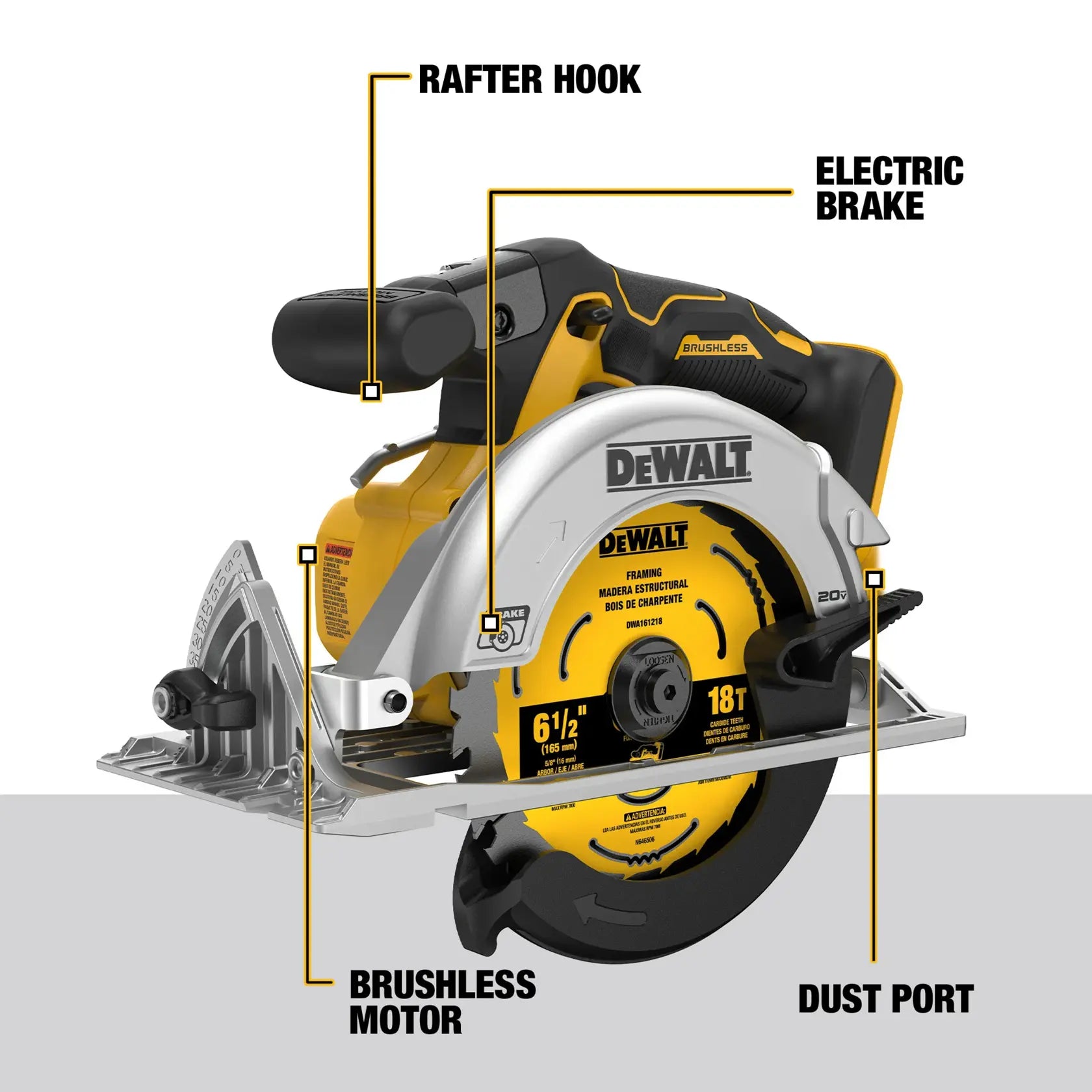 DeWalt DCS565B 20V MAX XR 6-1/2 in. Brushless Cordless Circular Saw (Tool Only) - image 5