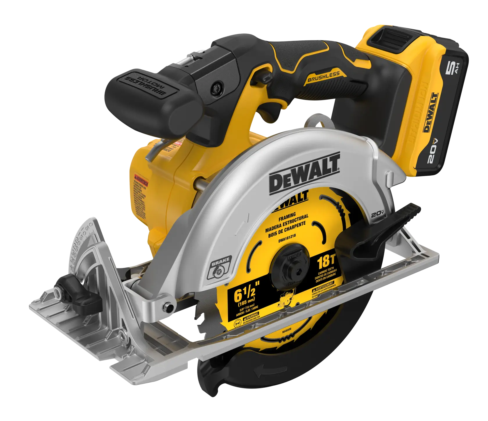 DeWalt DCS565P1 20V MAX XR 6-1/2-in Brushless Cordless Circular Saw Kit - image 3