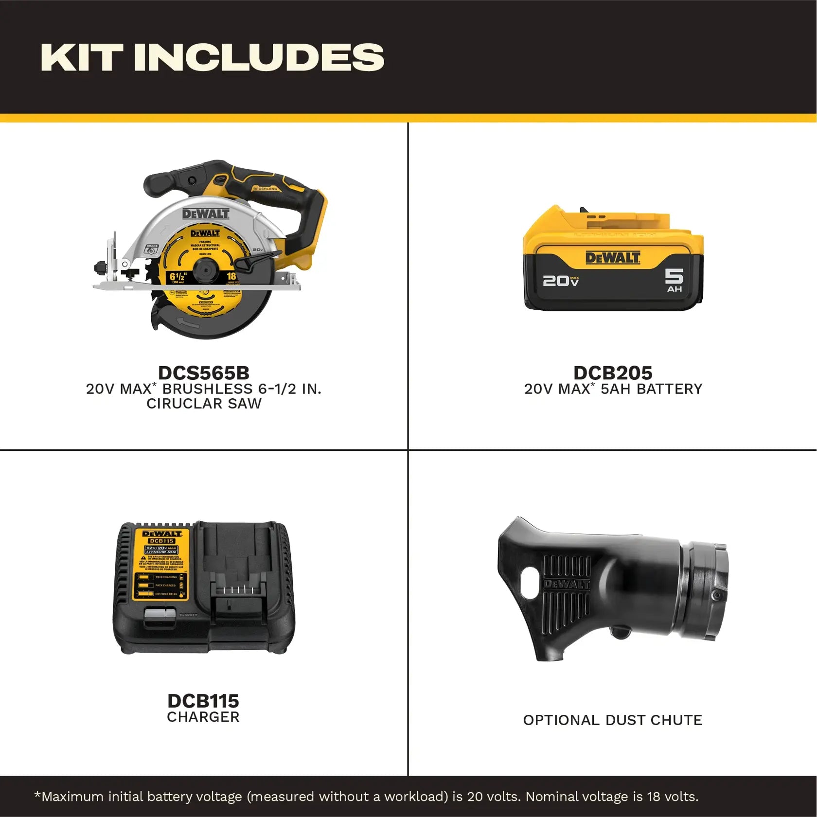 DeWalt DCS565P1 20V MAX XR 6-1/2-in Brushless Cordless Circular Saw Kit - image 5