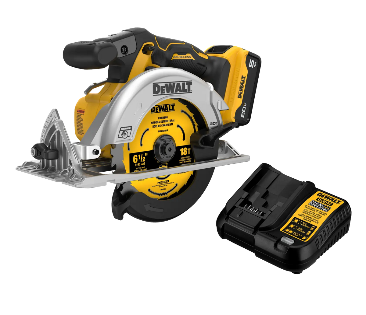 DeWalt DCS565P1 20V MAX XR 6-1/2-in Brushless Cordless Circular Saw Kit - image 1