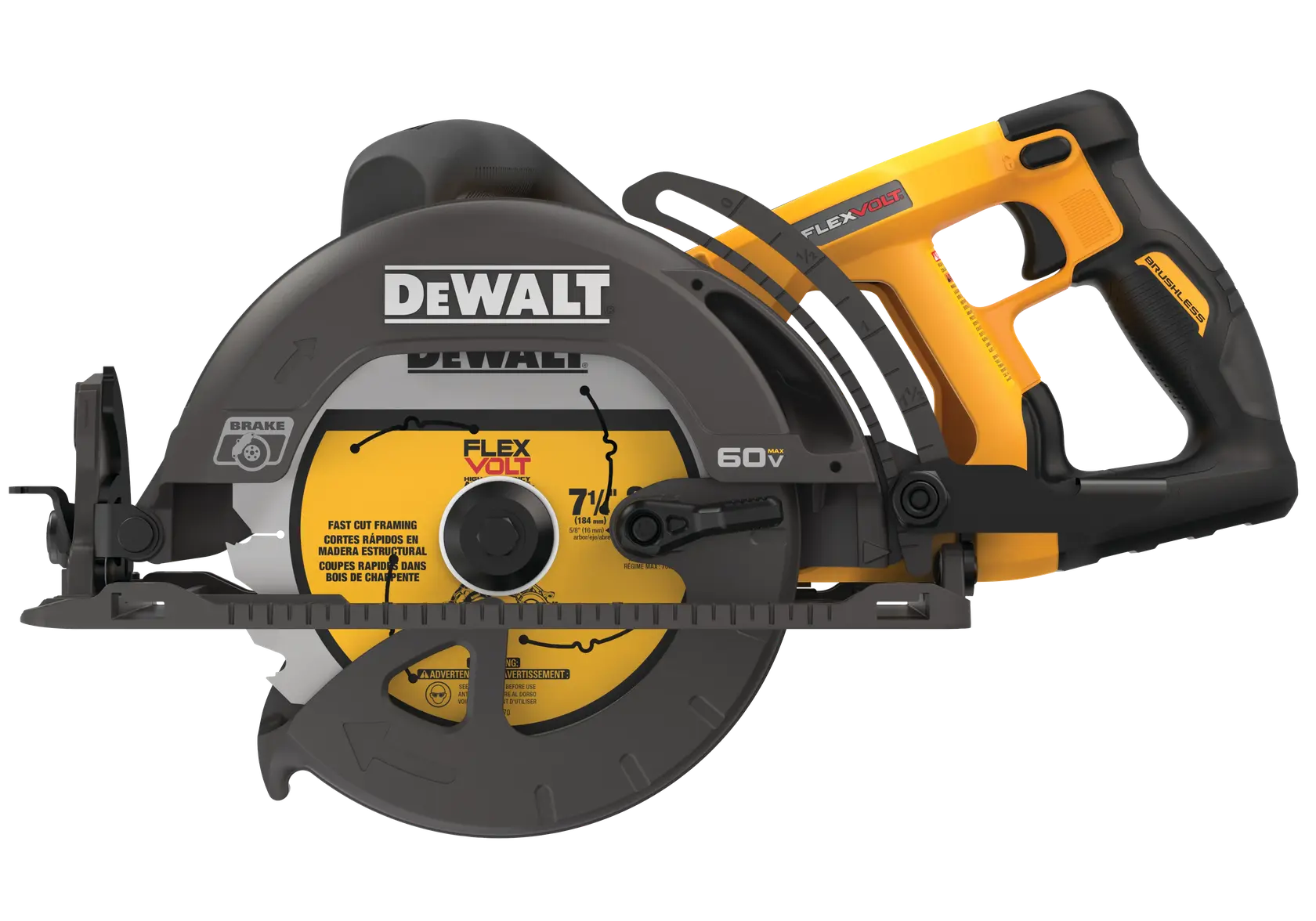 DeWalt DCS577B FLEXVOLT 60V MAX 7-1/4 in. Cordless Worm Drive Style Saw (Tool Only) - image 2