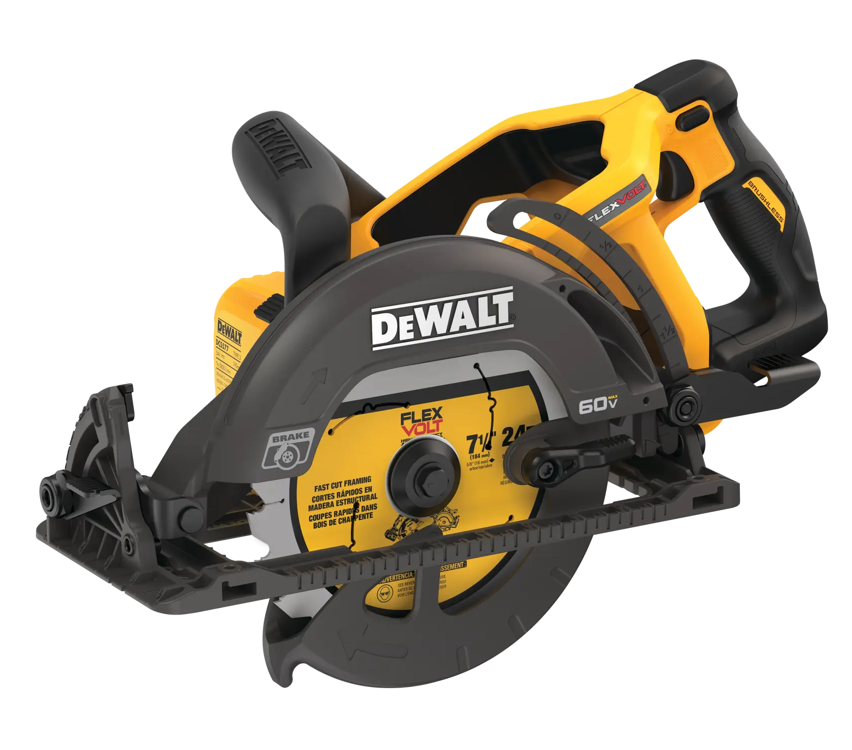 DeWalt DCS577B FLEXVOLT 60V MAX 7-1/4 in. Cordless Worm Drive Style Saw (Tool Only) - image 3