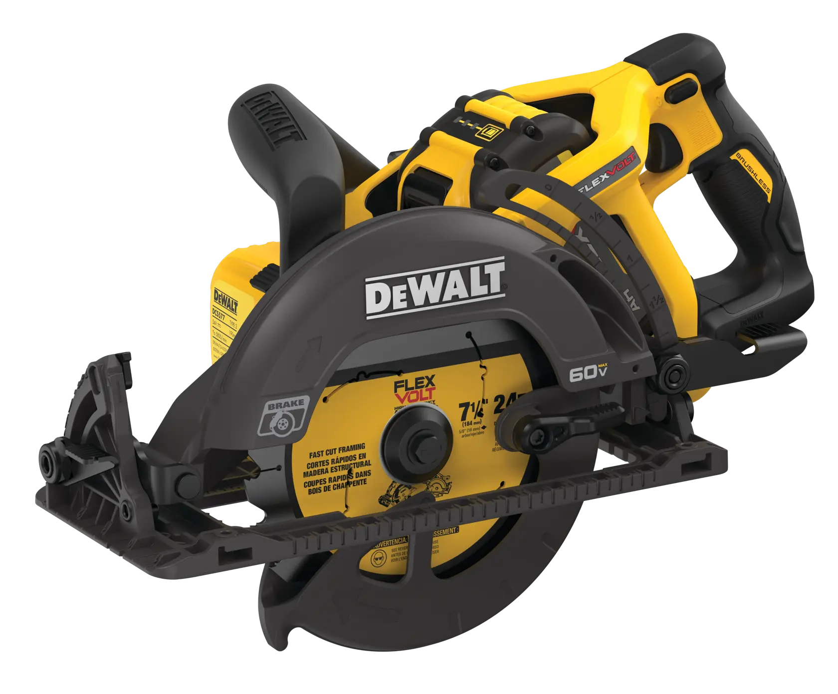 DeWalt DCS577X1 60V MAX Brushless Cordless 7-1/4-in Worm Drive Saw Kit - image 3
