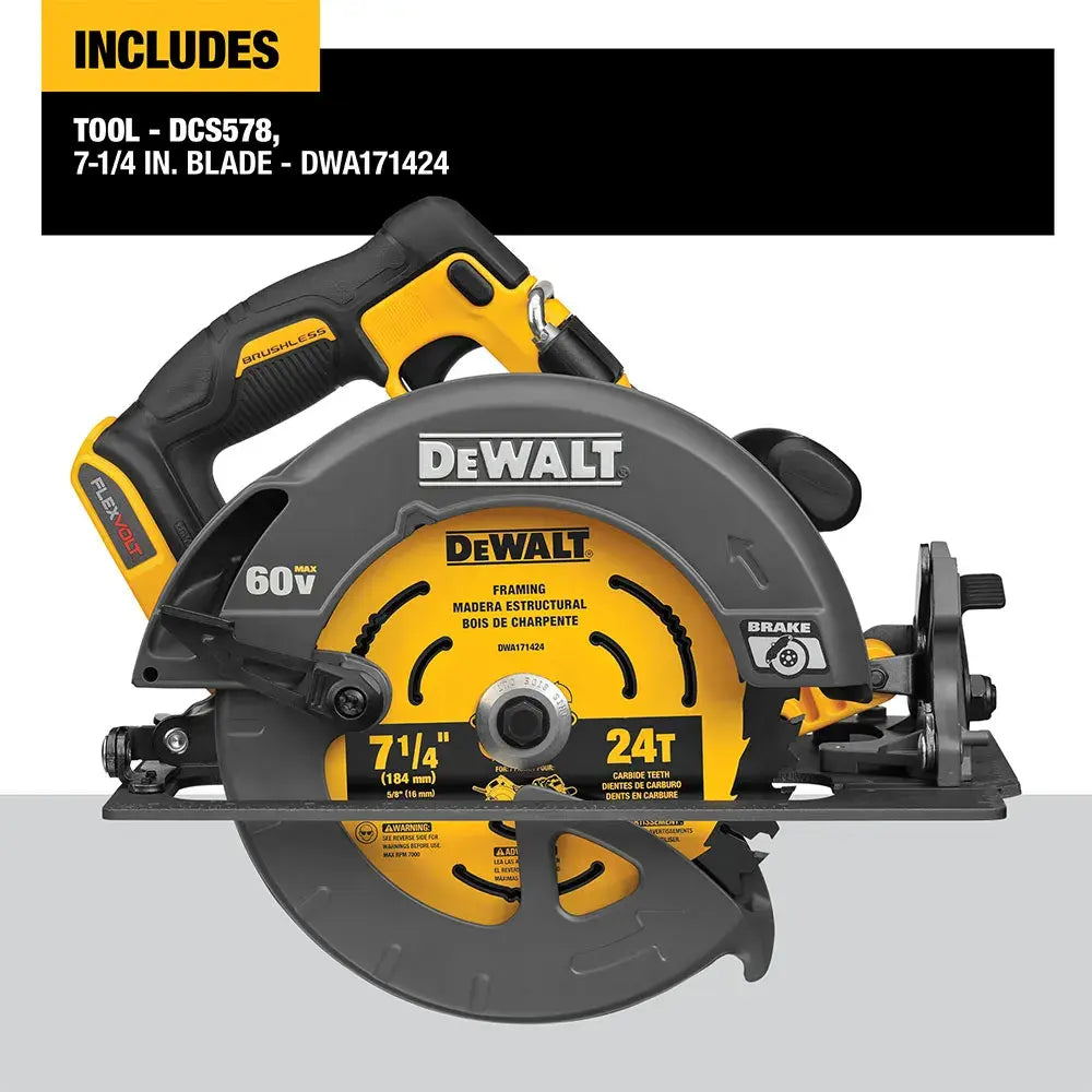 DeWalt DCS578B 60V MAX 7-1/4-in Brushless Circular Saw With Electronic Brake (Tool Only) - image 4