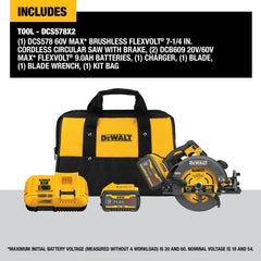 DeWalt DCS578X2 60V MAX Brushless 7-1/4-in Circular Saw With Electronic Brake Kit - image 3
