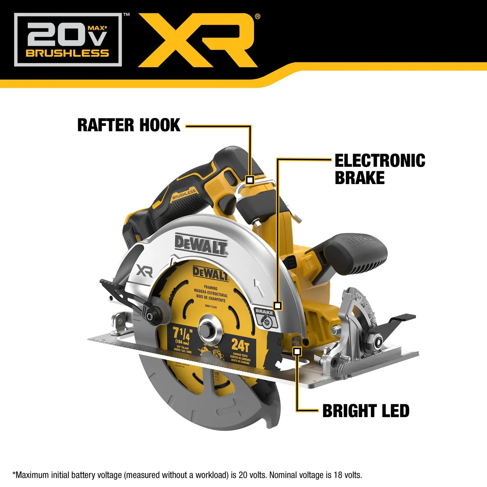 DeWalt DCS590B 20V MAX XR Brushless Cordless 7-1/4 in. Circular Saw (Tool Only) - image 4