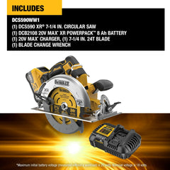 DeWalt DCS590WW1 20V MAX XR 7-1/4 in. BrushlessCircular Saw Kit - image 4