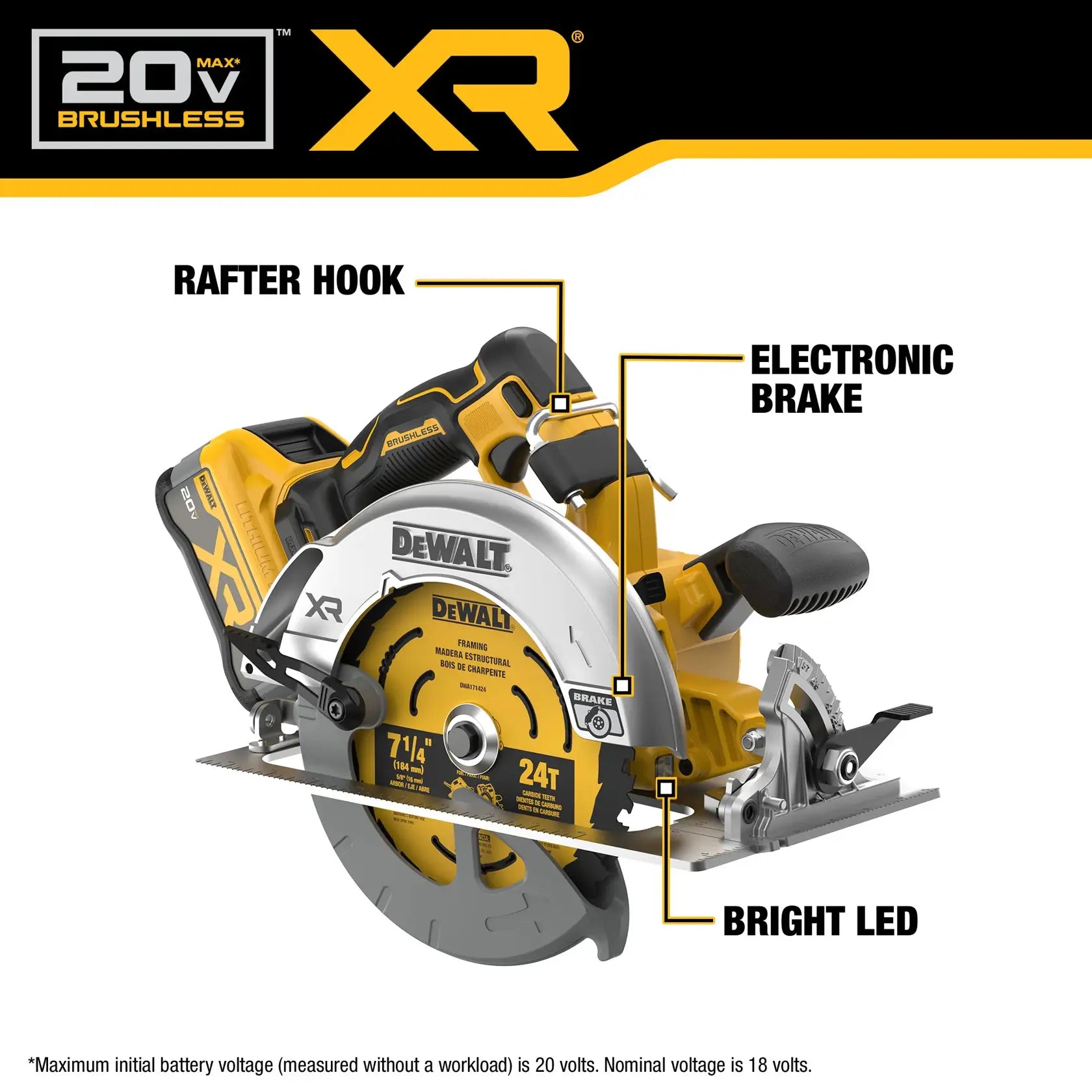 DeWalt DCS590WW1 20V MAX XR 7-1/4 in. BrushlessCircular Saw Kit - image 6