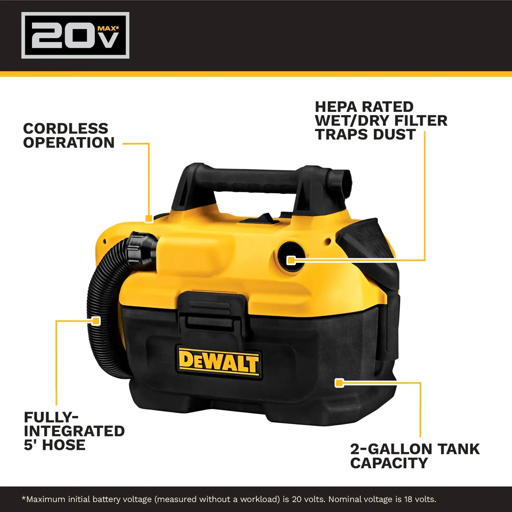 DeWalt DCV580H 20V MAX Cordless Wet-dry Vacuum (Tool Only) - image 4
