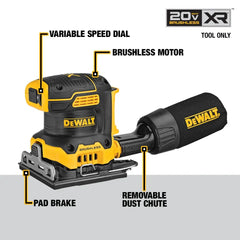 DeWalt DCW200B 20V MAX XR Brushless Cordless 1/4 Sheet Variable Speed Sander (Tool Only) - image 4