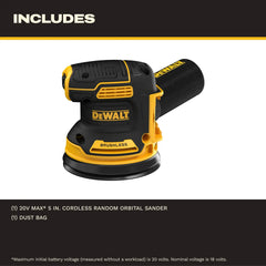 DeWalt DCW210B 20V MAX XR 5-in Brushless Cordless Variable-Speed Random Orbital Sander (Tool Only) - image 4